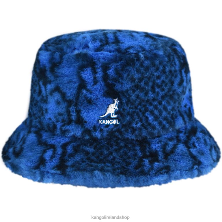 IE Kangol Faux Fur Bucket Blue Snake Unisex Accessories 6B26V711