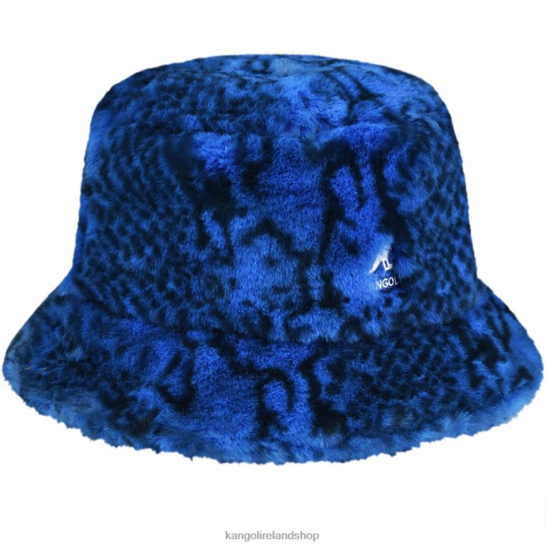 IE Kangol Faux Fur Bucket Blue Snake Unisex Accessories 6B26V711