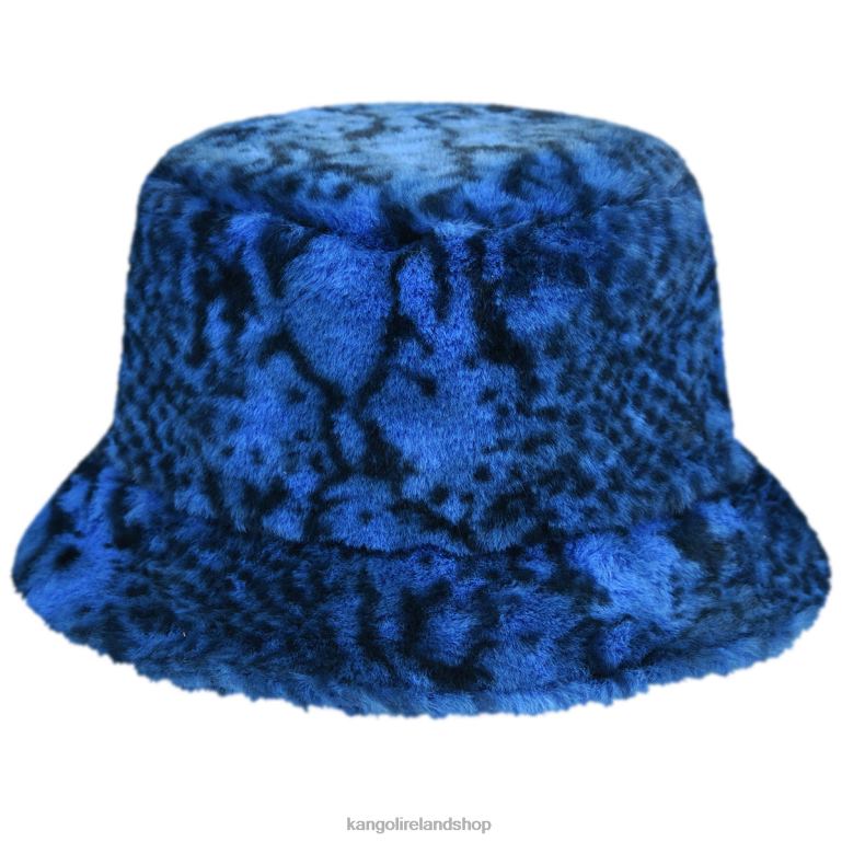 IE Kangol Faux Fur Bucket Blue Snake Unisex Accessories 6B26V711