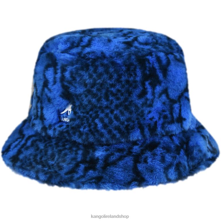 IE Kangol Faux Fur Bucket Blue Snake Unisex Accessories 6B26V711