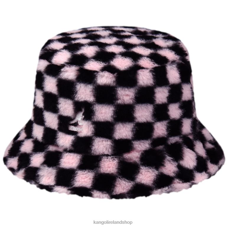 IE Kangol Faux Fur Bucket Pepto Check Unisex Accessories 6B26V713