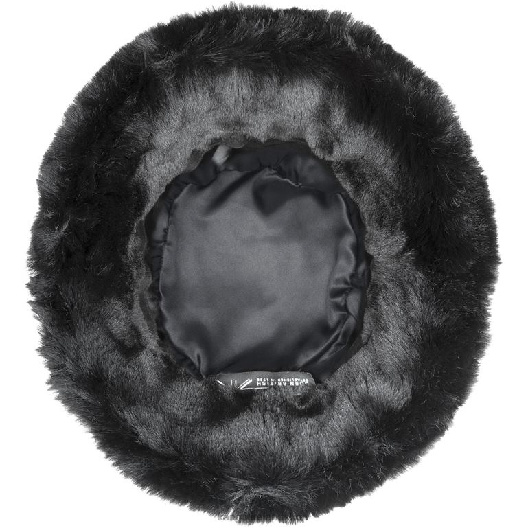 IE Kangol Faux Fur Bucket Solid Black Unisex Accessories 6B26V706