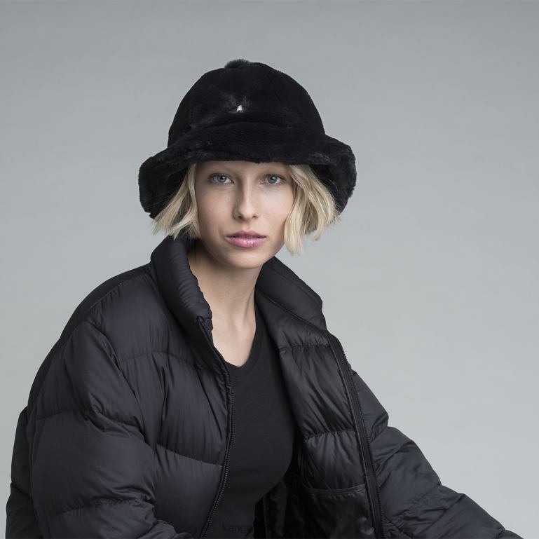 IE Kangol Faux Fur Casual Black Unisex Accessories 6B26V697