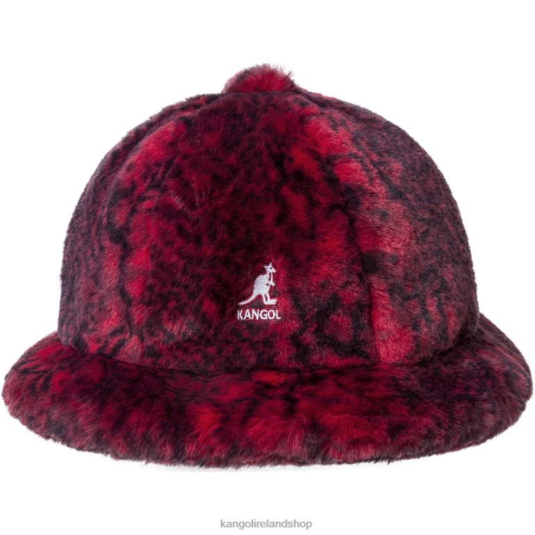 IE Kangol Faux Fur Casual Red Snake Unisex Accessories 6B26V703