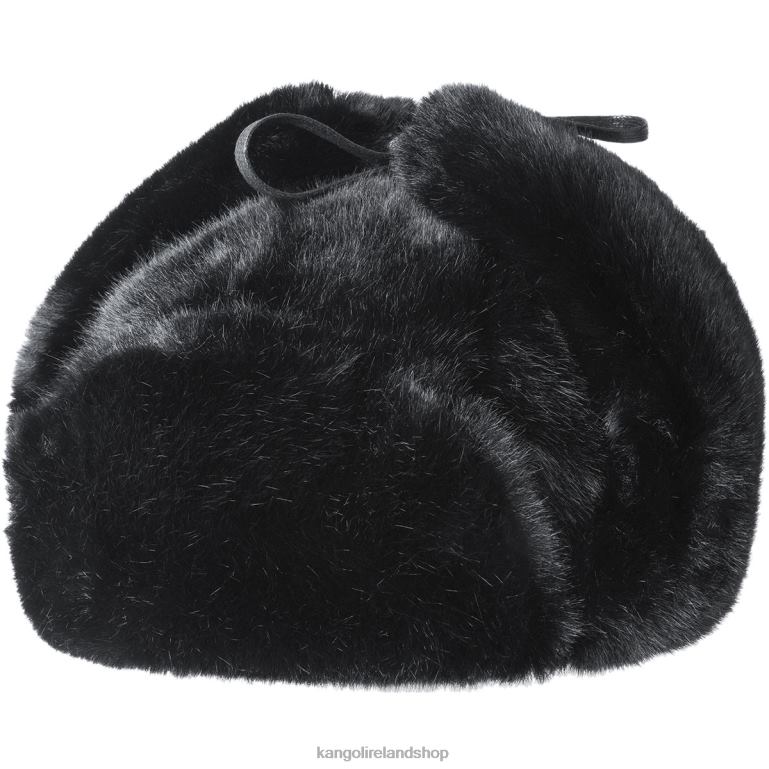 IE Kangol Faux Fur Trapper Black Unisex Accessories 6B26V861