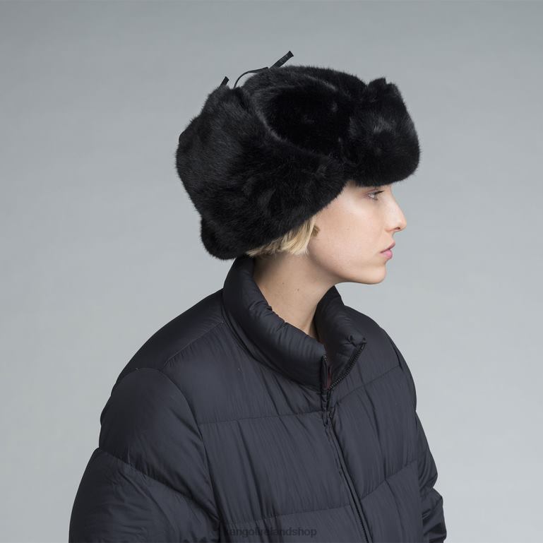 IE Kangol Faux Fur Trapper Black Unisex Accessories 6B26V861