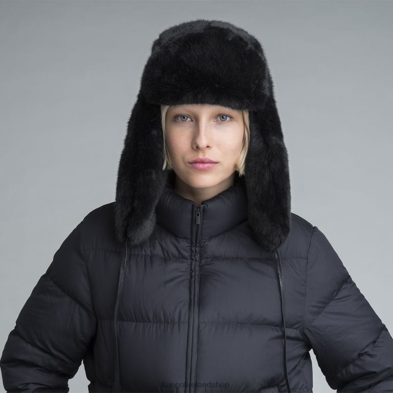 IE Kangol Faux Fur Trapper Black Unisex Accessories 6B26V861