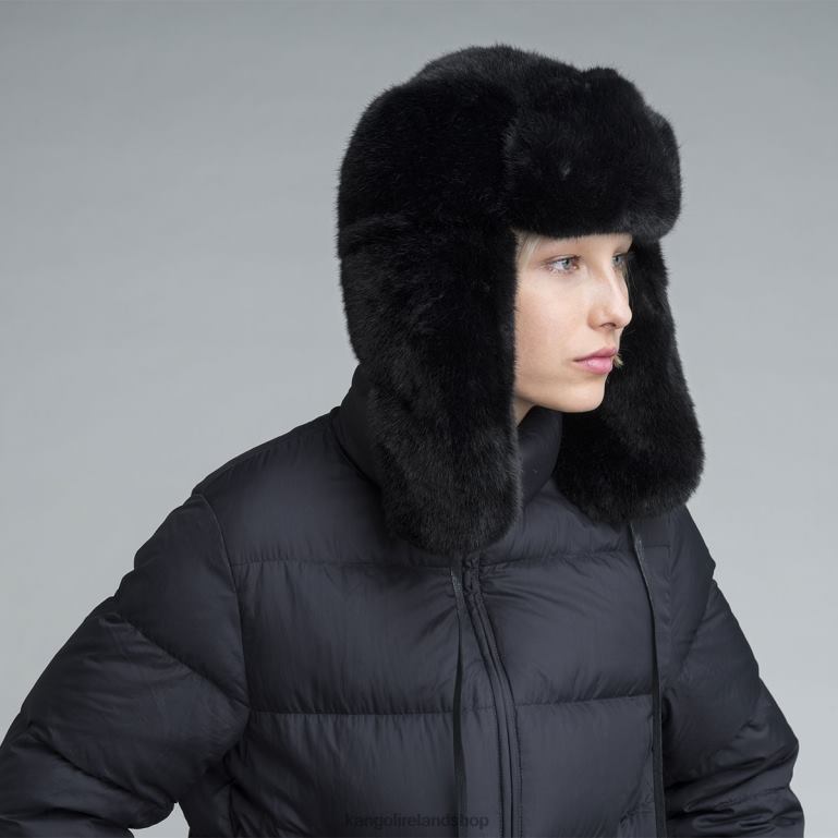 IE Kangol Faux Fur Trapper Black Unisex Accessories 6B26V861