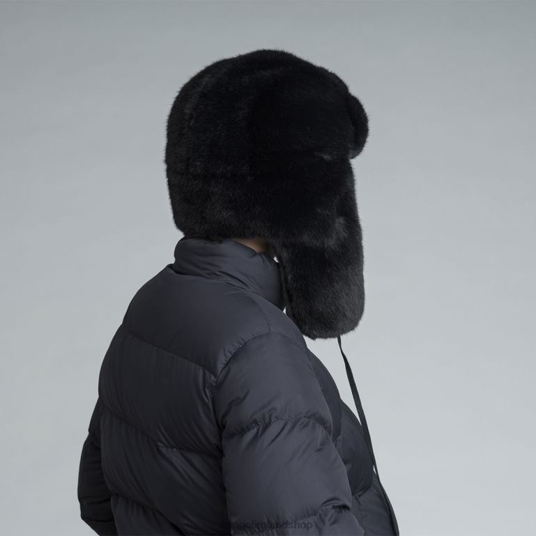 IE Kangol Faux Fur Trapper Black Unisex Accessories 6B26V861