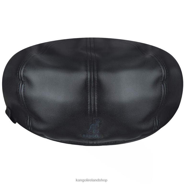 IE Kangol Faux Leather Cap Black Unisex Accessories 6B26V763