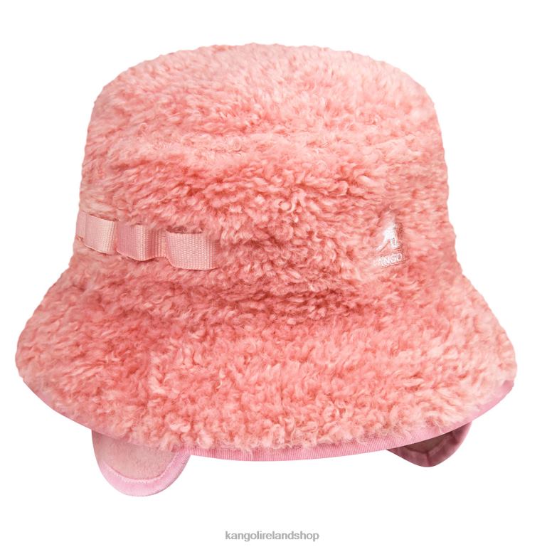 IE Kangol Faux Shearling Utility Bucket Pepto Unisex Accessories 6B26V555