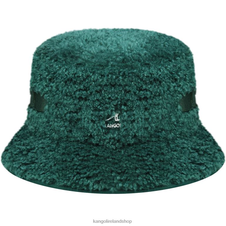 IE Kangol Faux Shearling Utility Bucket Pine Unisex Accessories 6B26V554