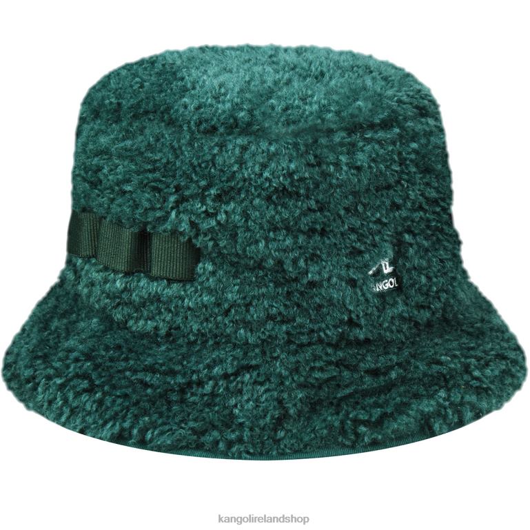 IE Kangol Faux Shearling Utility Bucket Pine Unisex Accessories 6B26V554