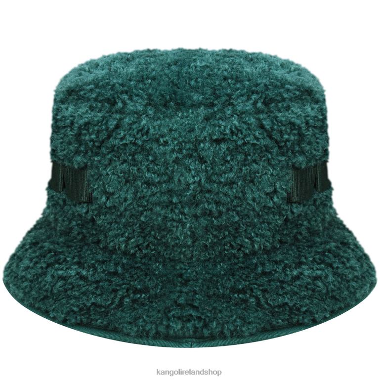 IE Kangol Faux Shearling Utility Bucket Pine Unisex Accessories 6B26V554