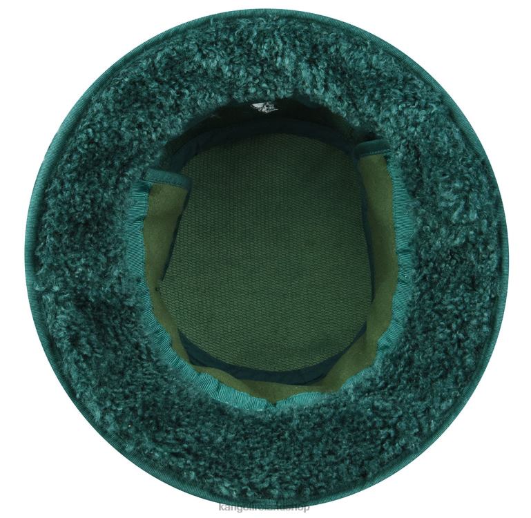 IE Kangol Faux Shearling Utility Bucket Pine Unisex Accessories 6B26V554