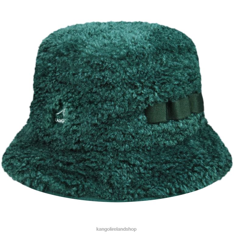 IE Kangol Faux Shearling Utility Bucket Pine Unisex Accessories 6B26V554
