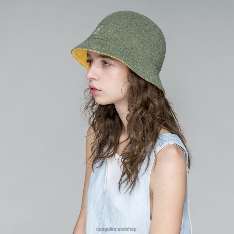 IE Kangol Flip It Reversible Casual Oil Green/Warm Apricot Unisex Accessories 6B26V507