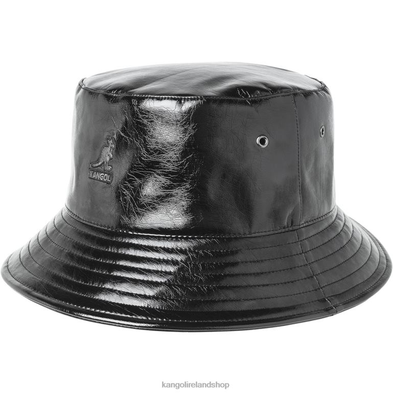 IE Kangol Future Bucket W/ Earflaps Black Crinkle Unisex Accessories 6B26V689