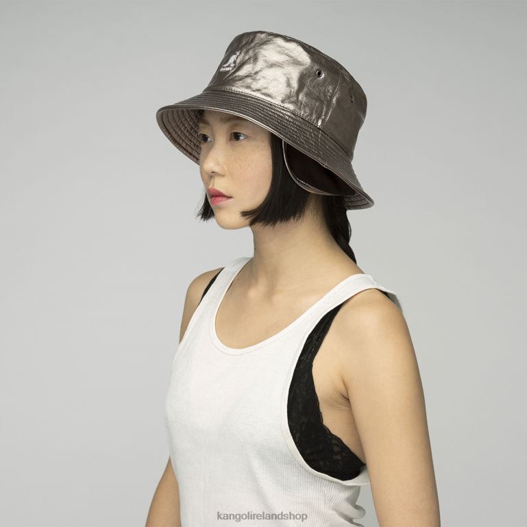 IE Kangol Future Bucket W/ Earflaps Bronze Crinkle Unisex Accessories 6B26V688