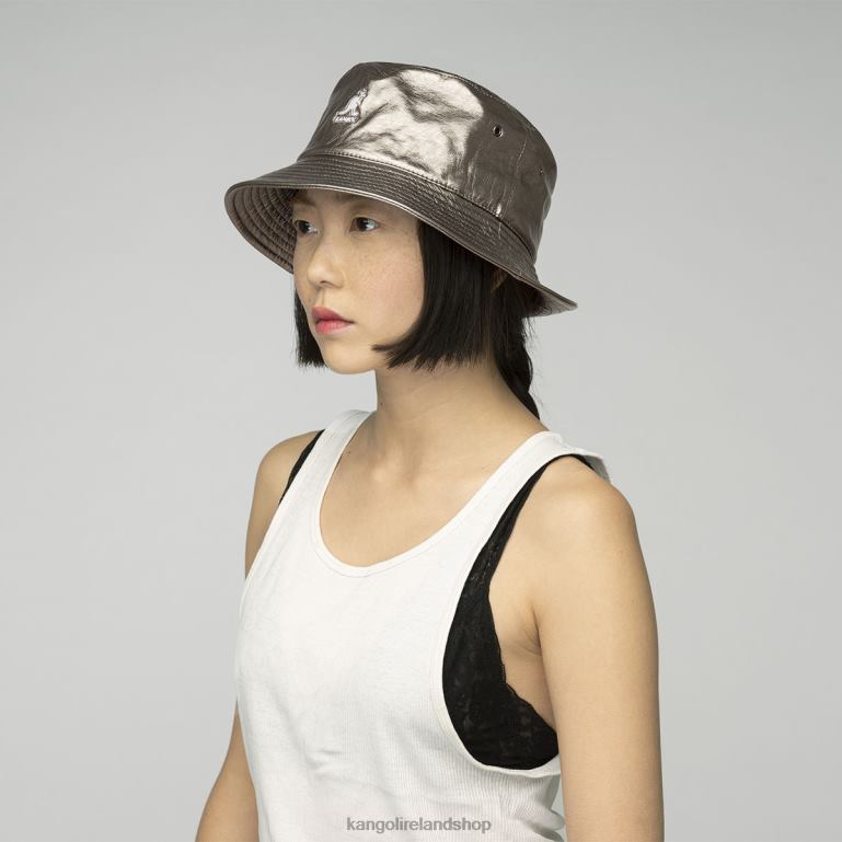 IE Kangol Future Bucket W/ Earflaps Bronze Crinkle Unisex Accessories 6B26V688