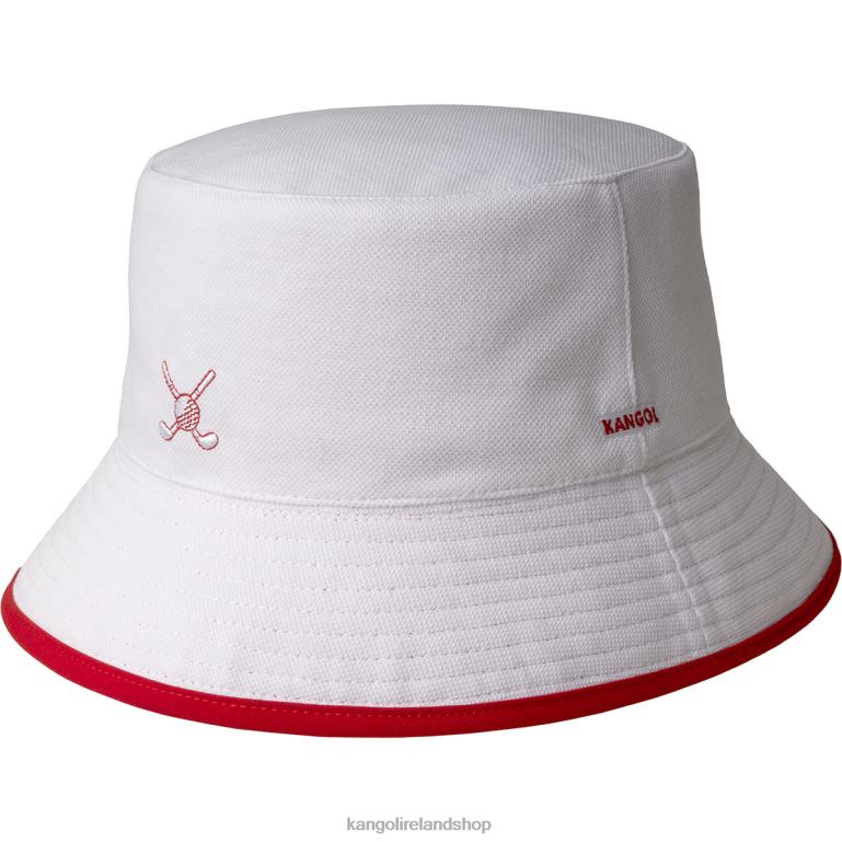IE Kangol Golf Reversible Bucket White/Red Unisex Accessories 6B26V469