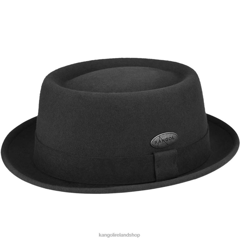 IE Kangol LiteFelt Pork Pie Black Unisex Accessories 6B26V795