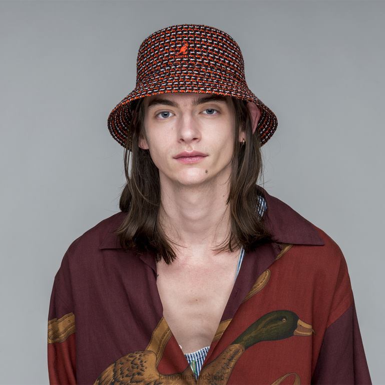 IE Kangol Maze Jacquard Bucket Black Unisex Accessories 6B26V661