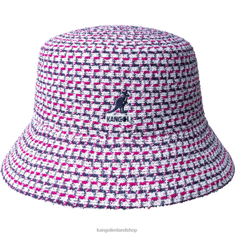 IE Kangol Maze Jacquard Bucket White Unisex Accessories 6B26V662