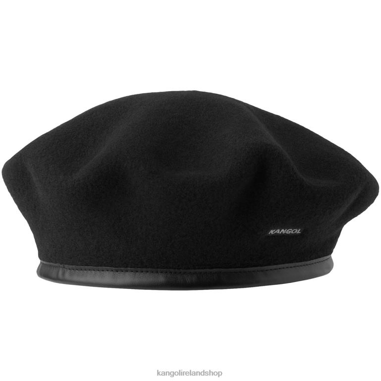 IE Kangol Monty Wool Beret Black Unisex Accessories 6B26V430
