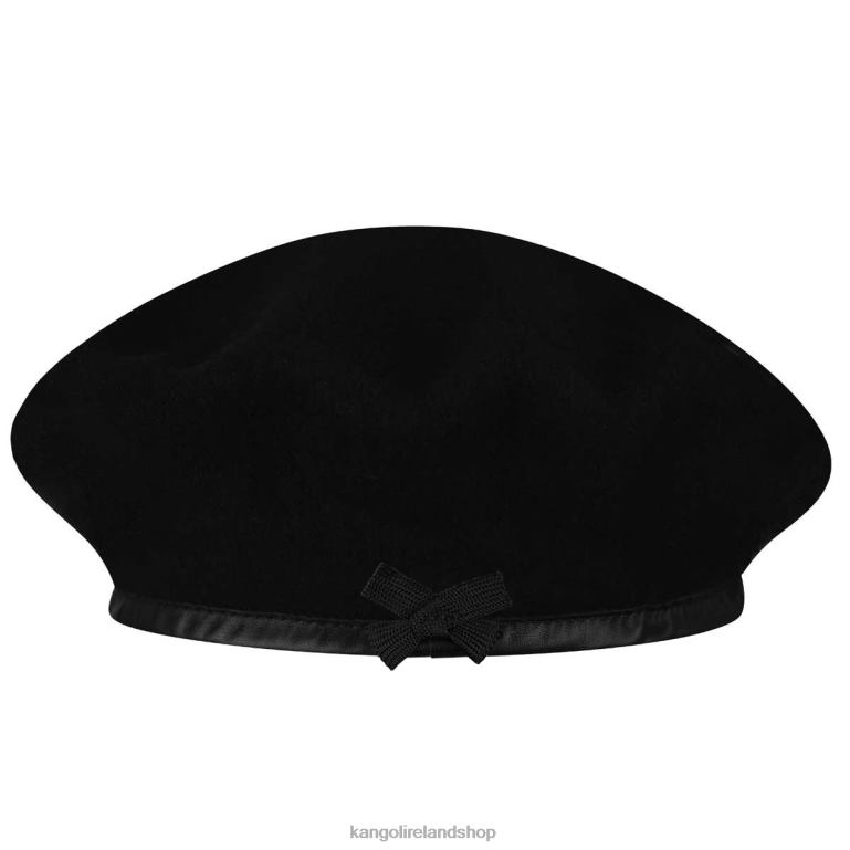 IE Kangol Monty Wool Beret Black Unisex Accessories 6B26V430