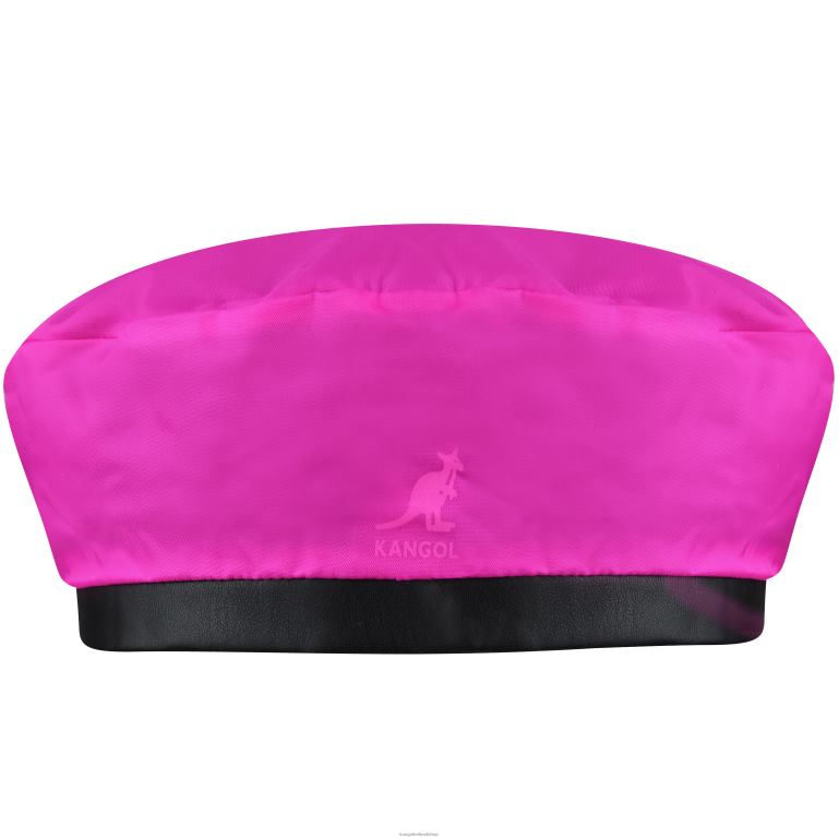 IE Kangol Nylon Plush Reversible Beret Black/Electric Pink Unisex Accessories 6B26V423