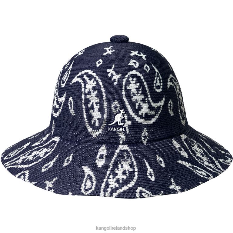 IE Kangol Paisley Wide Brim Casual Dark Blue/White Unisex Accessories 6B26V659