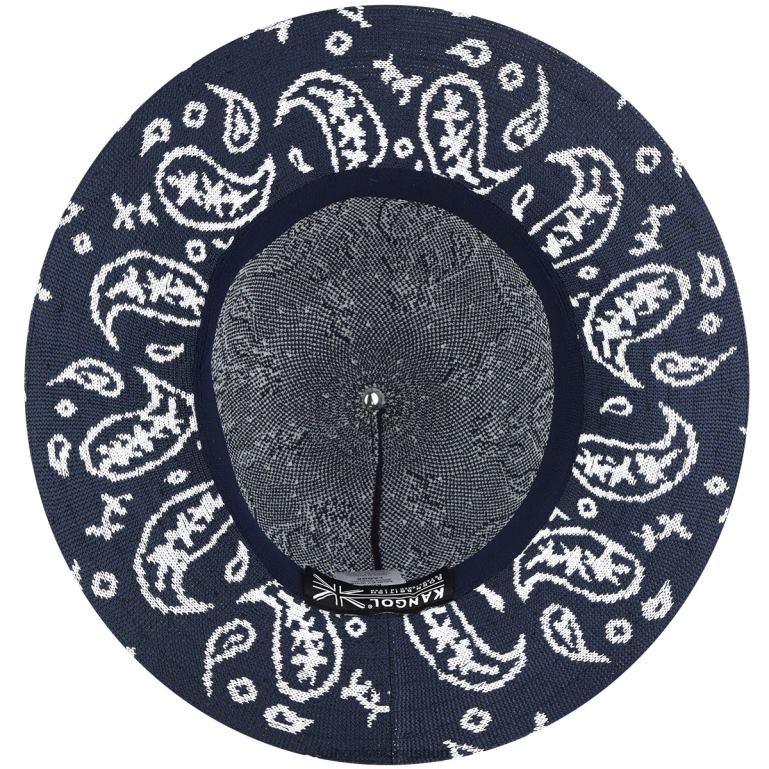 IE Kangol Paisley Wide Brim Casual Dark Blue/White Unisex Accessories 6B26V659