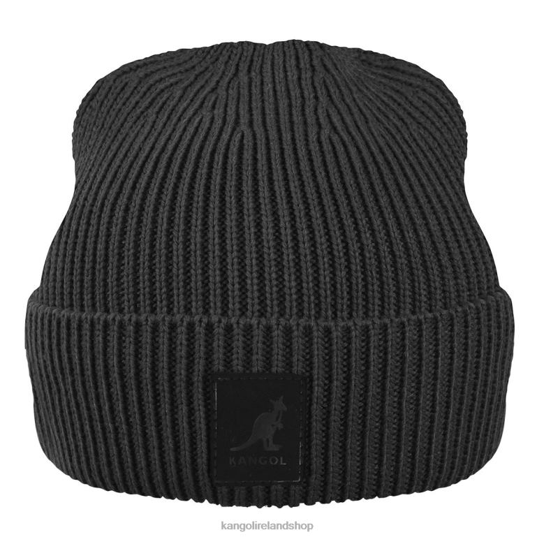 IE Kangol Patch Beanie Black Unisex Accessories 6B26V854