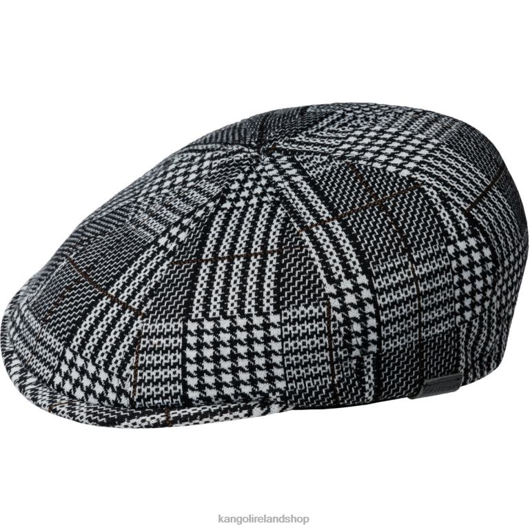 IE Kangol Pattern Flexfit Cap Black Plaid Unisex Accessories 6B26V773