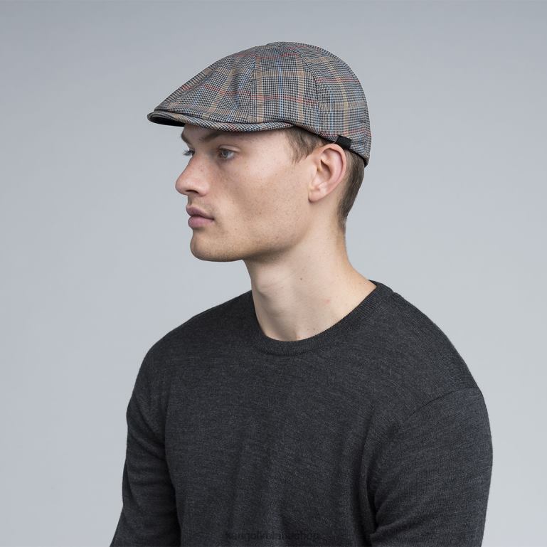 IE Kangol Pattern Flexfit Cap Grey Plaid Unisex Accessories 6B26V774