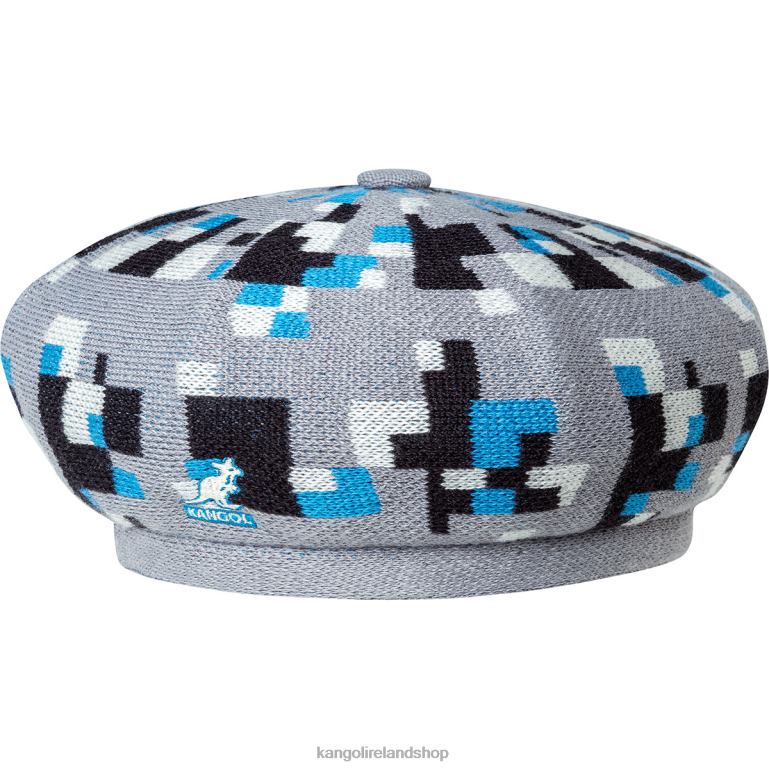 IE Kangol Pixelated Plaid Beret Grey/Black Unisex Accessories 6B26V397