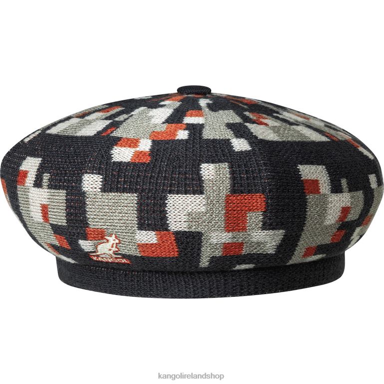 IE Kangol Pixelated Plaid Beret Grey/Black Unisex Accessories 6B26V397