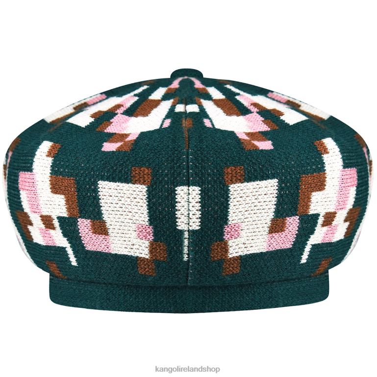 IE Kangol Pixelated Plaid Beret Pine/Cream Unisex Accessories 6B26V399