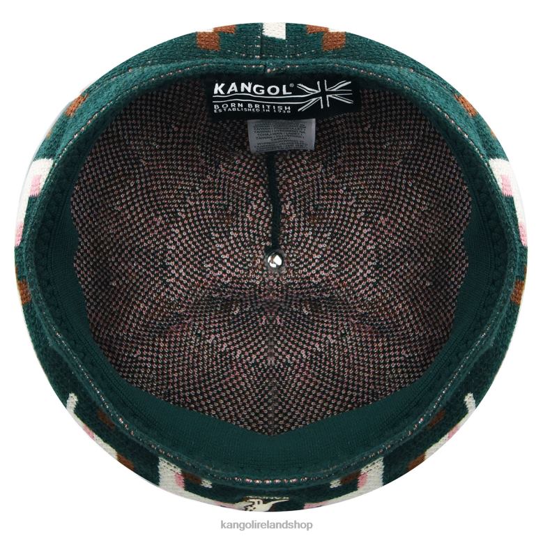 IE Kangol Pixelated Plaid Beret Pine/Cream Unisex Accessories 6B26V399