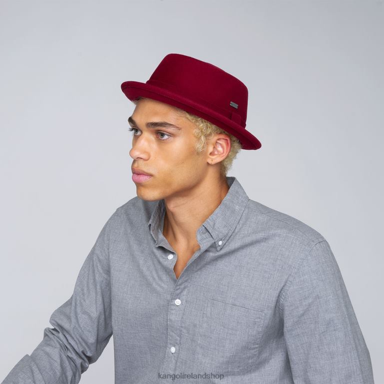 IE Kangol Polished Pork Pie Red Velvet Unisex Accessories 6B26V804