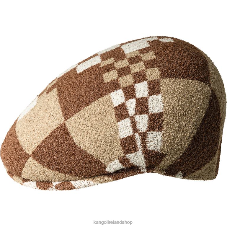 IE Kangol Pop Gingham 504 Mahogany/Oat Unisex Accessories 6B26V11