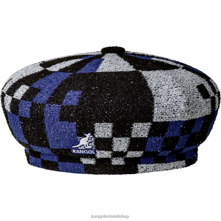 IE Kangol Pop Gingham Jax Beret Starry Blue/Black Unisex Accessories 6B26V393
