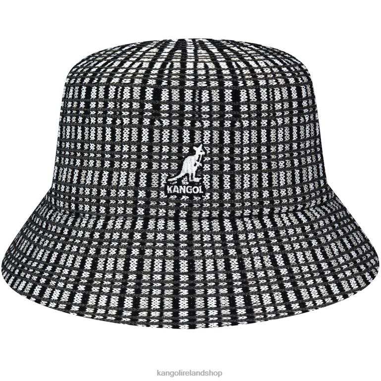 IE Kangol Prep Plaid Bucket Black Plaid Unisex Accessories 6B26V479