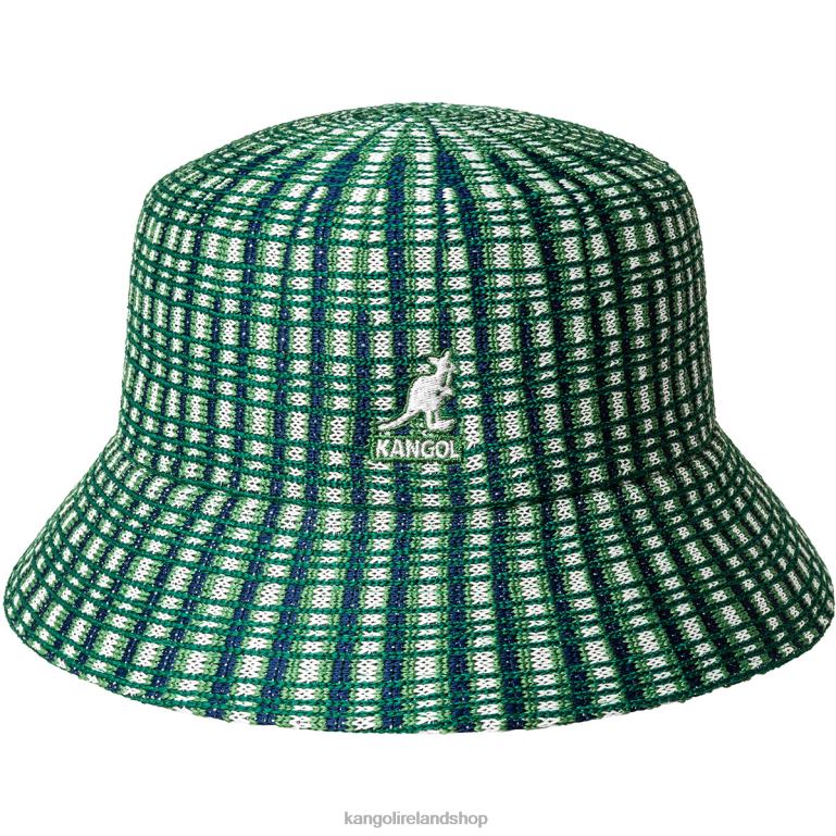 IE Kangol Prep Plaid Bucket Green Plaid Unisex Accessories 6B26V480