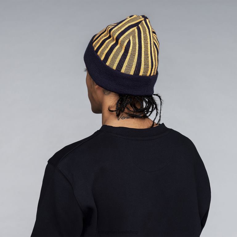 IE Kangol Rib Stripe Rev Beanie Black Unisex Accessories 6B26V809
