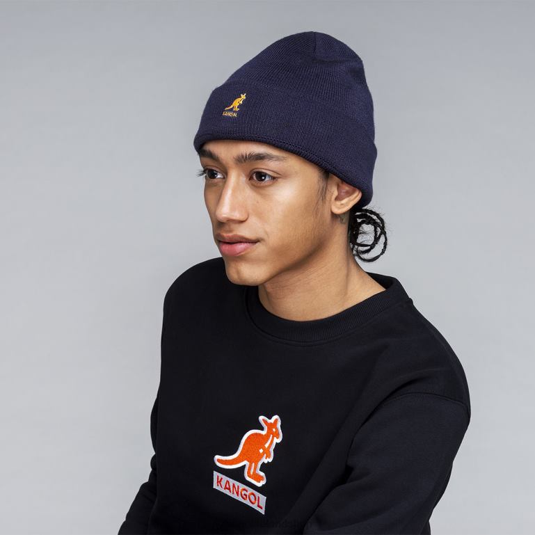 IE Kangol Rib Stripe Rev Beanie Black Unisex Accessories 6B26V809