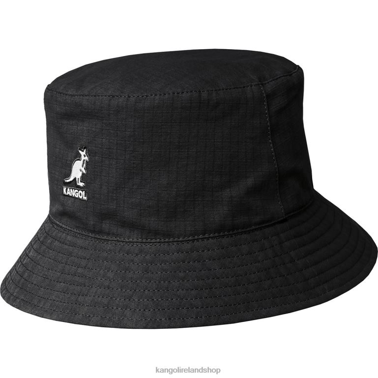 IE Kangol Ripstop Essential Rev Bucket Black Unisex Accessories 6B26V517