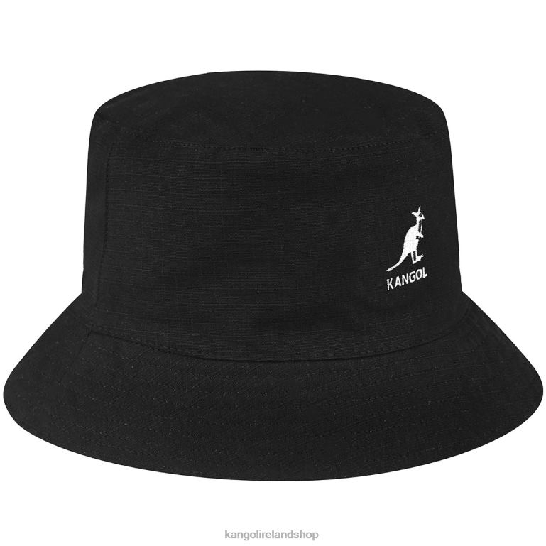 IE Kangol Ripstop Essential Rev Bucket Black Unisex Accessories 6B26V517
