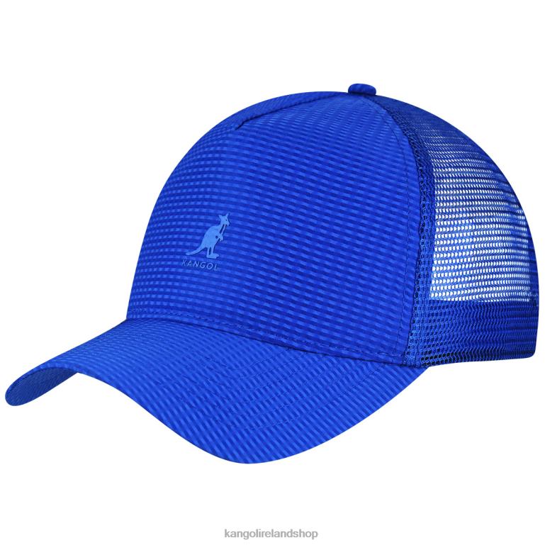 IE Kangol Seersucker Mesh Trucker Blue Unisex Accessories 6B26V284